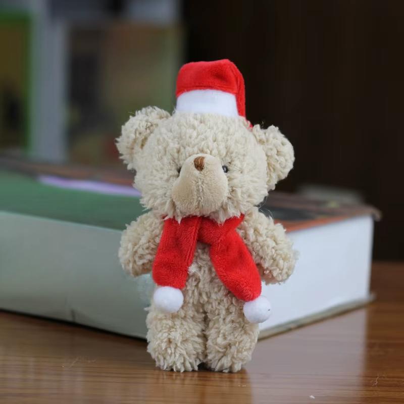 

15 см Рождественский плюшевый медведь брелок милый румяный плюшевый мишка плюшевые игрушки кулон животное мягкая игрушка для девочки сумка кулон маленькие подарки коричневый