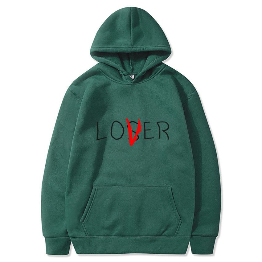 

European and American Trend Loser Street New Hooded Crew Neck Sweater Hooded Winter Wear Men and Women Couples Wear XXXL зелений