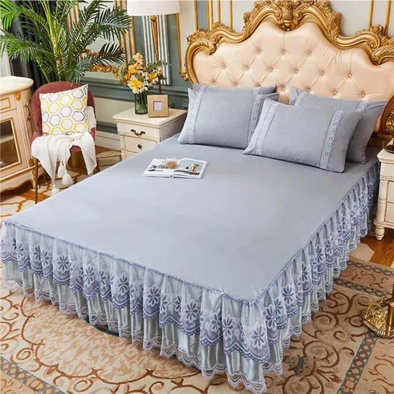 Lace Princess Bedspread Bed Skirt Style Dustproof Decorative Bedspread Big Heming 1.5/1.8/2m Mattress Anti Slip Protective Cover