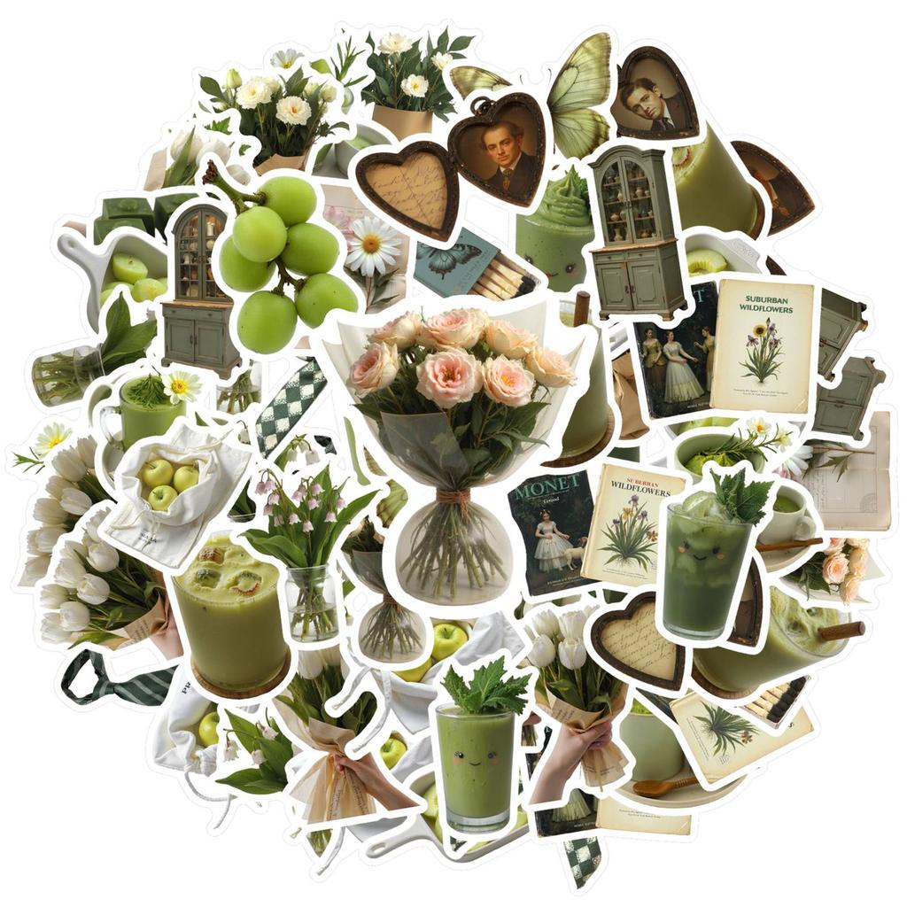 35pcs-50pcs Vintage Botanical Stickers Natural Nature Vintage Stickers Nature Sticker Pack For Suitcase Fridge Phone Luggage