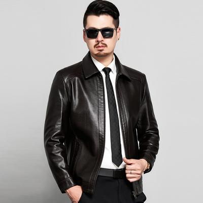 Spring, Autumn and Winter New Thin Genuine Leather Leather Men's Jacket Men's Clothing Fleece Padded Coat Handsome Top