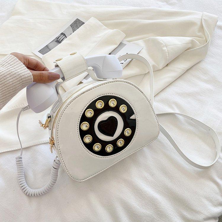 Market-7 Vrouwen Creatieve Schoudertas Telefoon Vormige Crossbody Tas Retro PU Leer Designer Zoete Meisjes Telefoon Portemonnees en Kleine Handtas gray