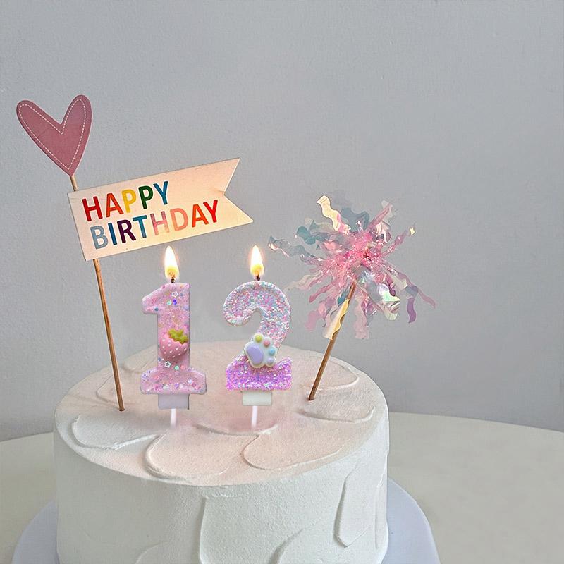 Erste Zahl Geburtstagskerze 3D Design Niedliche Pfote Kuchenkerzen Kuchenaufsatz Dekoration für Geburtstag Hochzeit Partybedarf Babyparty