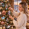 Holiday Party Decorations for Home Christmas Wooden Sea Animal Pendants, 2D Flat Ocean Themed Cartoon Figures, Decorative Cute Life Ornaments