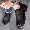 Mode Herren Echtleder Schuhe Schnürschuhe Mode Kopfleder Rutschfeste Slipper Schuhe Mann Lässig Business Formelle Schuhe Herren Oxfords
