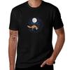 Leaping Fox Under Moon Tshirt Plus Size Simple Casual Top Tshirt