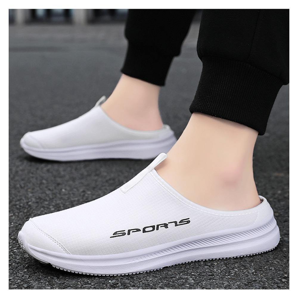 Herren Halbschuhe Große Größe, Sommer Outdoor Atmungsaktive Slip-on Bequemschuhe, Geschlossene Zehenpartie Hinten Offen Lässige Schuhe