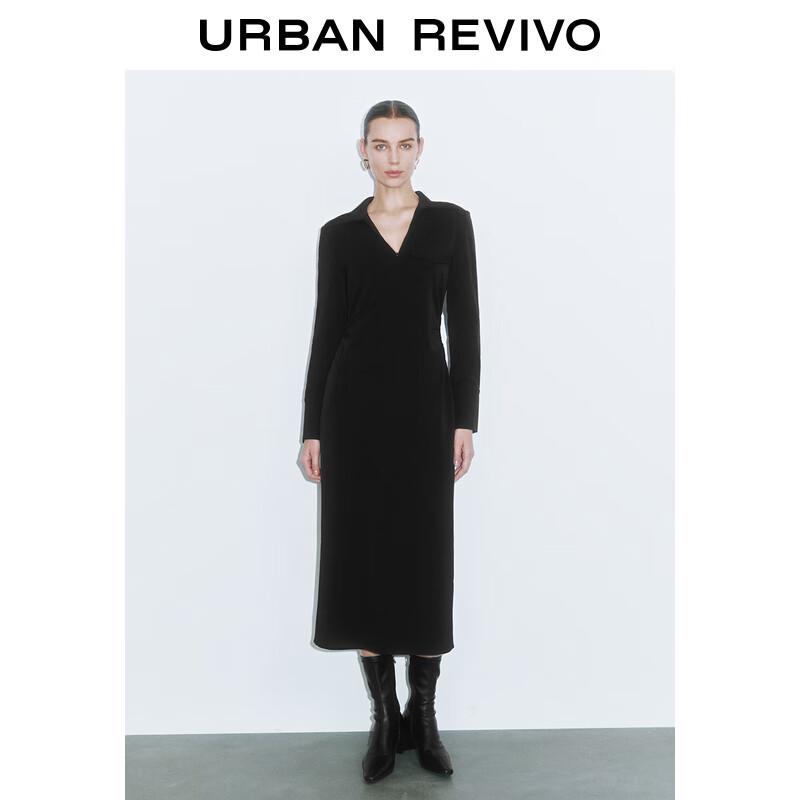 UR Women's Winter Casual Slit Long-Sleeve Dress