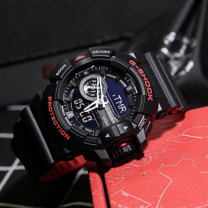 Casio Men Liquid Crystal/Analog Dual Display Series Black Watch GA-400HR-1A GA-400HR-1A