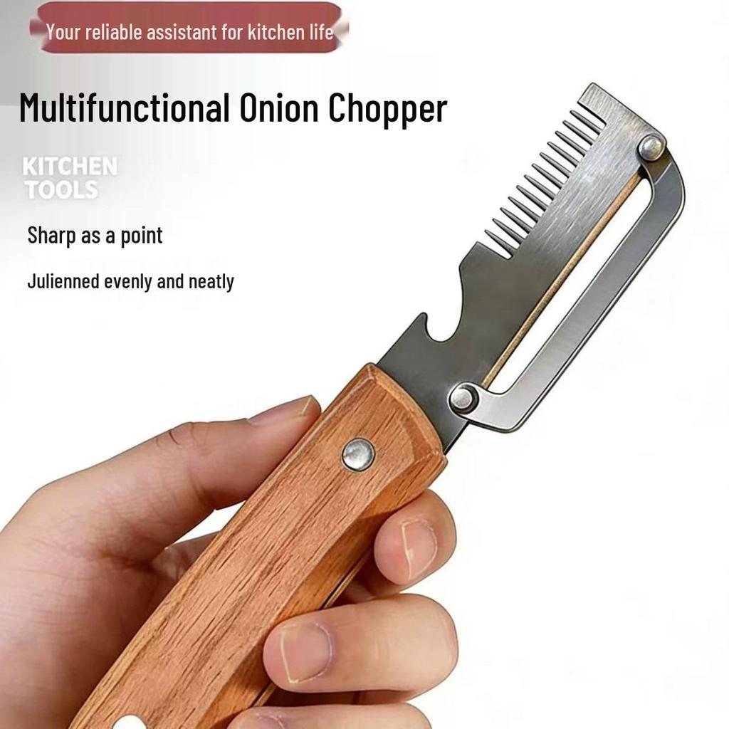 2-Piece Stainless Steel Peeler & Bottle Opener with Wooden Handle