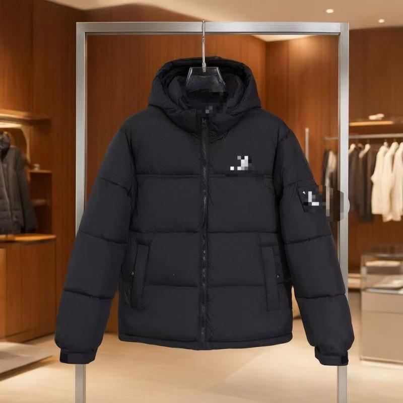 Luo 26 Winter Letter Embroidered Detachable Hood Puffer Jacket Slim Fit Fashion Casual Men Women
