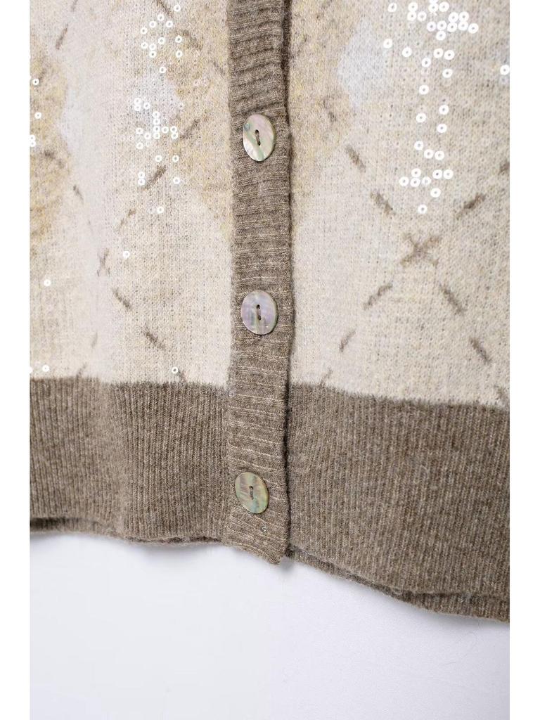 2024 Autumn Women's Retro Diamond Pattern Knit Vest