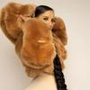 Women's Cropped Hooded Faux Fur Coat, Fluffy Warm Winter Short Jacket, Fashion Furry Outerwear