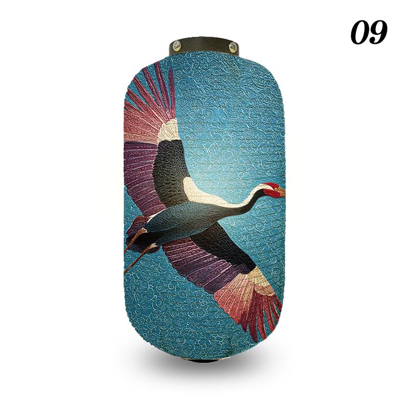Japanese Style Lantern Ukiyo-e Style Flying-crane Printed Outdoor Bar Bistro Lantern Sushi Restaurant Hanging Lantern Decoration