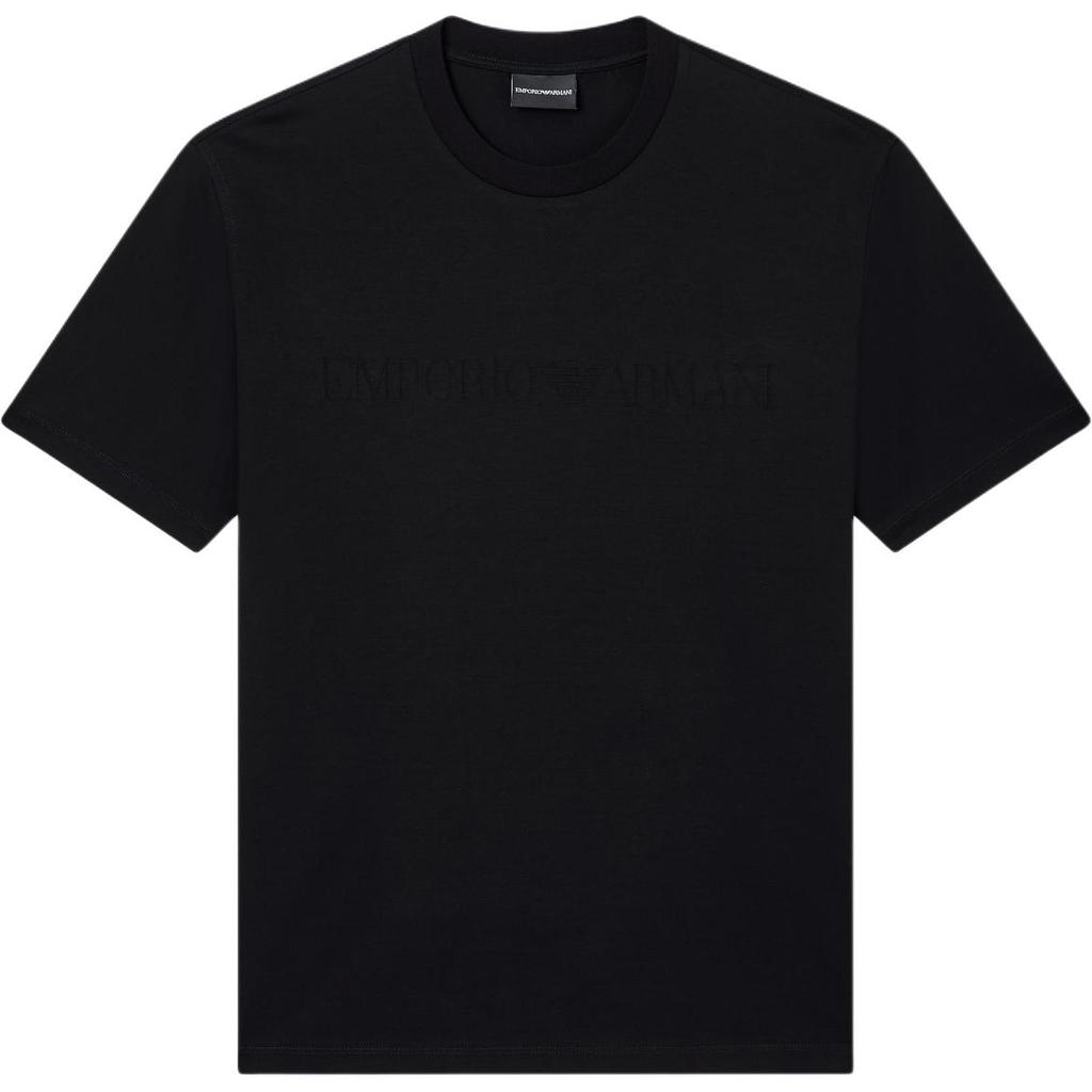 Emporio Armani Monochrome Logo Embellished Short Sleeve Plain Knit T-Shirt Men tops EM004593-AF10762-FC302