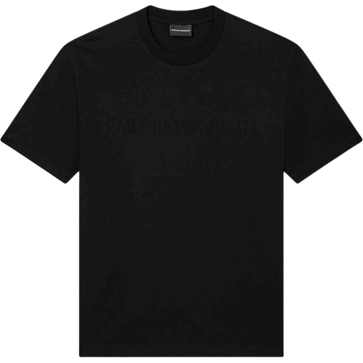 

Emporio Armani Monochrome Logo Embellished Short Sleeve Plain Knit T-Shirt Men tops EM004593-AF10762-FC302 XXL
