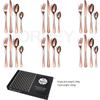 BORREY 24dílná sada nerezových příborů růžově zlatá příbory zlaté příbory jídelní sada nádobí západní jídelní sada nádobí