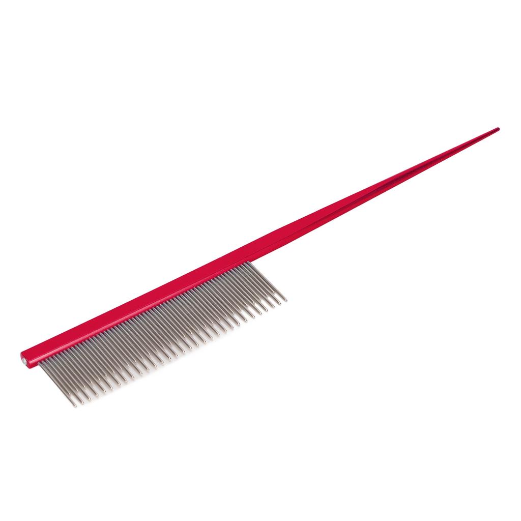 Pet Comb Ergonomic Dog Grooming Comb Removes Tangles and Knots with 2 Different DensitiesRed