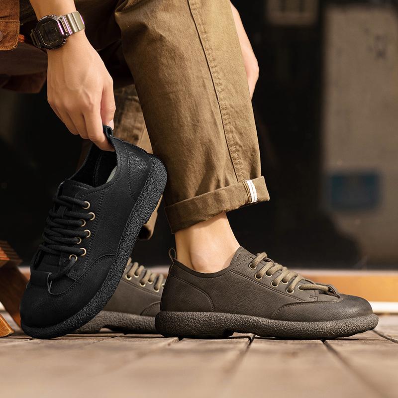 2026 New Casual Fashion Trendy Workwear Outdoor Versatile Leisure Four Seasons Super Fiber Leather Face Men's Board Shoes