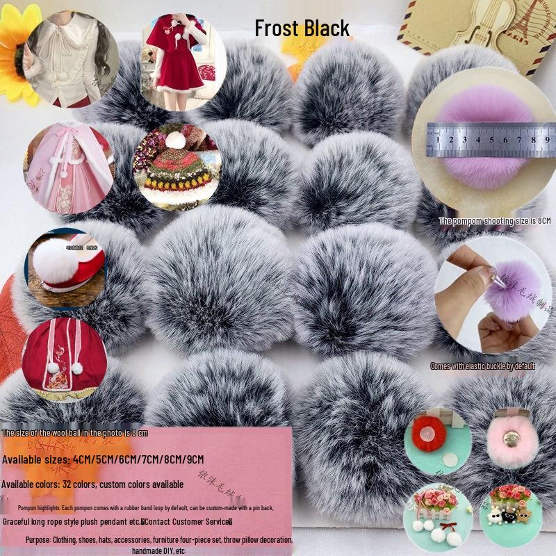 Imitation Rabbit Fur Pom-Poms: 4cm, 6cm, 7cm DIY Plush Balls for Jewelry, Clothing, Hats, Shoes, Bags, and Trims
