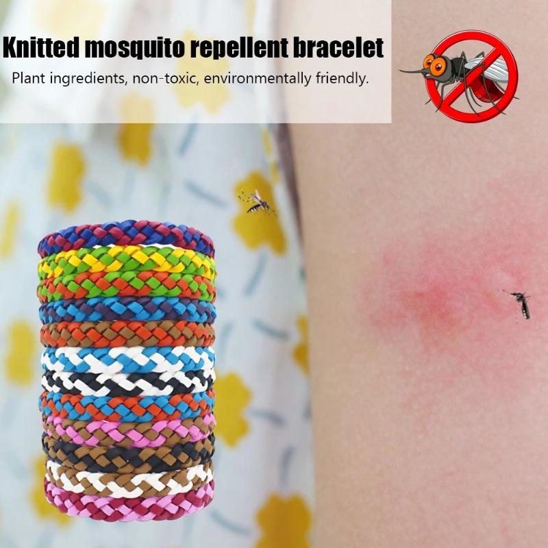 12-60Pcs Anti Mosquitoes Wrist Band Portable Outdoor Anti Bugs Bracelet Reusable Safe Wristbands for Sports Travel Camping