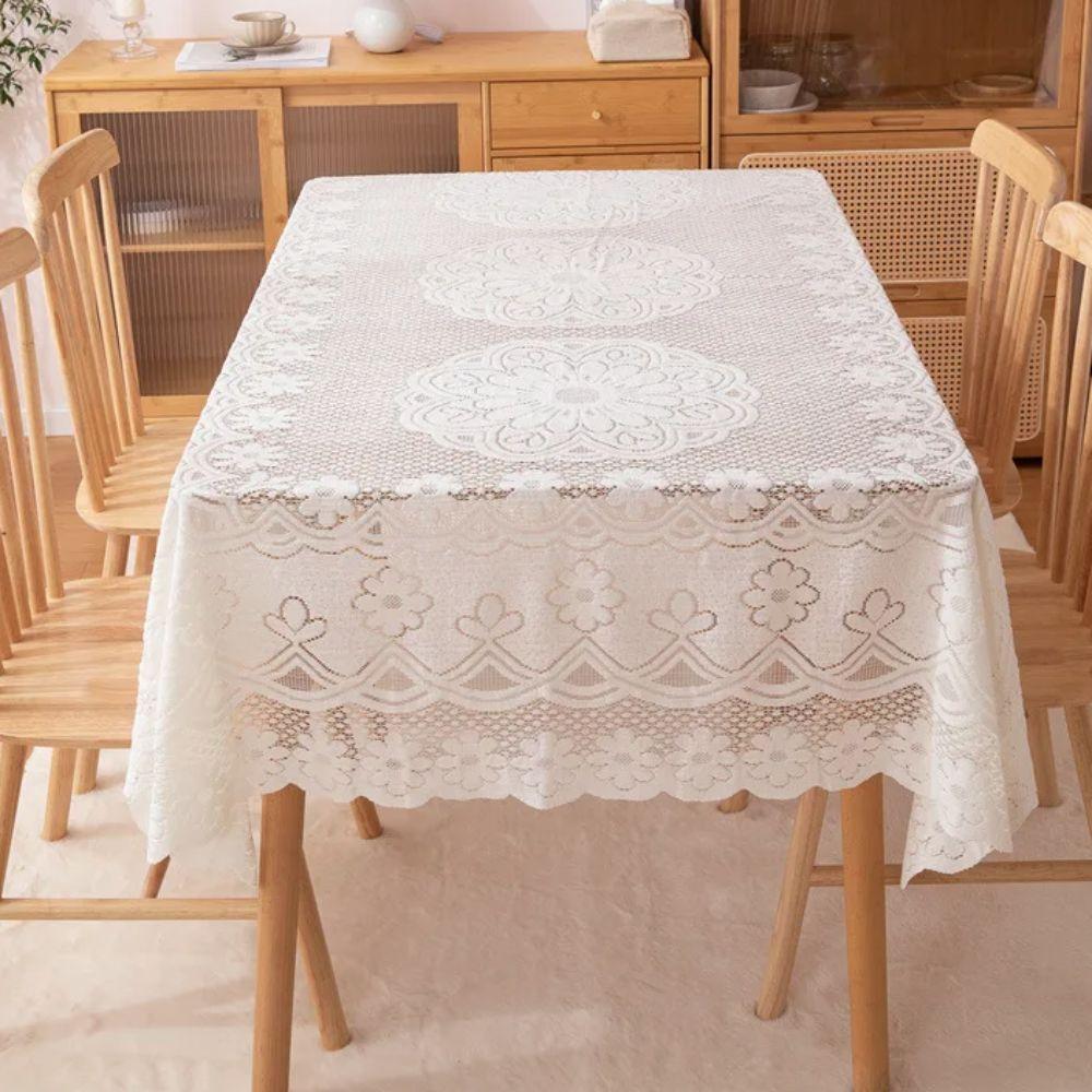 Antique Lace Hollow Tablecloth European Wedding Party Tablecloth Elegant Table Linen  Restaurant