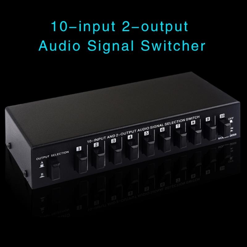 10 in 2 out/2-In 10-Out Sound Signal Selection Switcher Switching Comparator Double Way Easy Switching 10Hz-50KHz