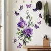 Valentine's Day Floral Wall Stickers, Rose Butterfly Decor, Living Room Bedroom Kids Room Holiday Background Wall Art