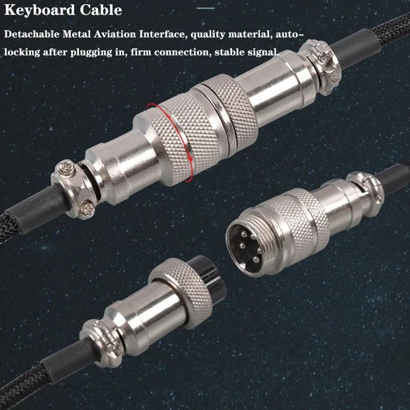 3M Type C Coiled Keyboard Cable With Aviator Connector Usb Mechanical Keyboard Wire For Desktop Computers