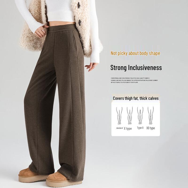 Women's Fleece Lined Wide-Leg Casual Pants