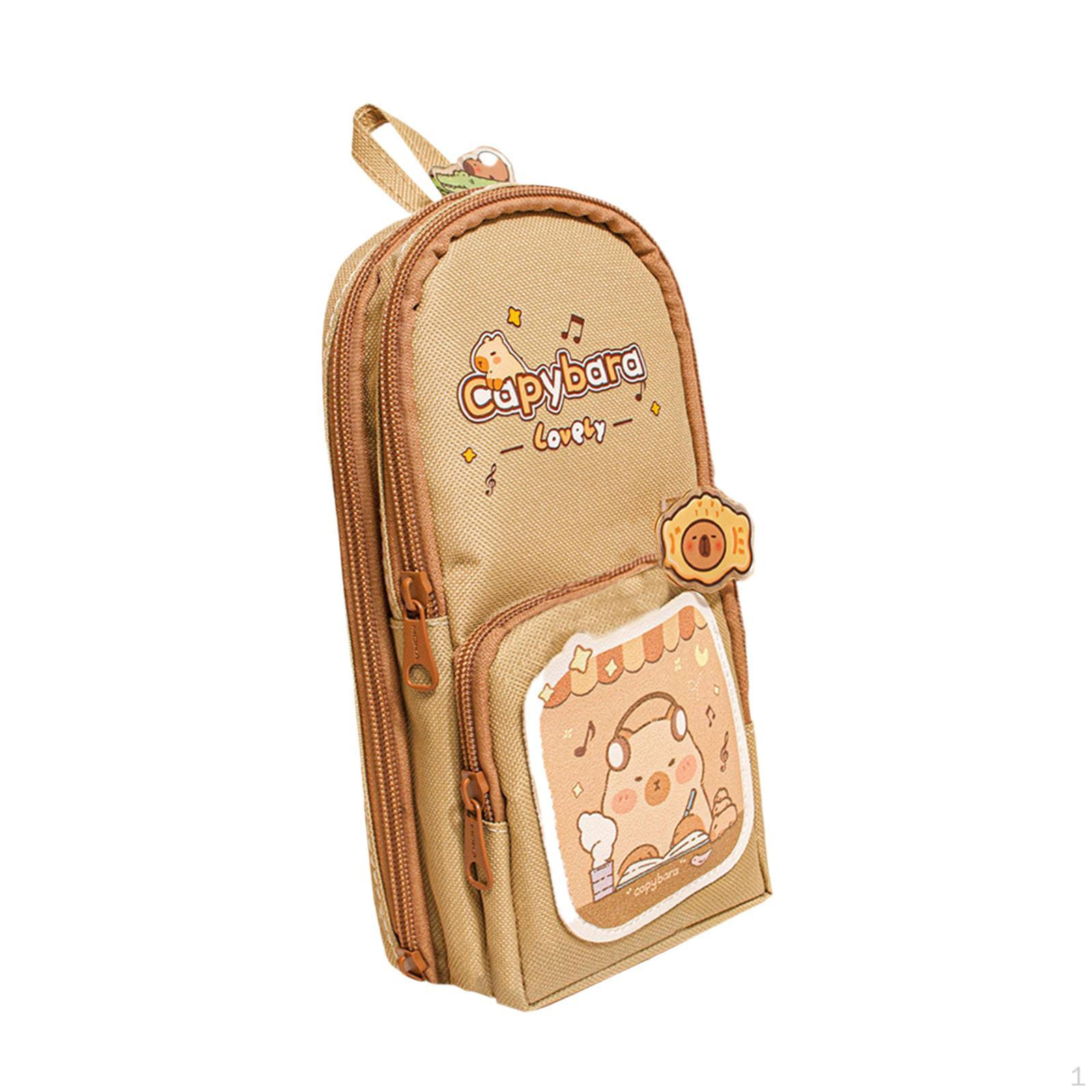 

Пенал косметичка мультфильм держатель ручки сумка канцелярские принадлежности для женщин девочек детей светло-коричневого