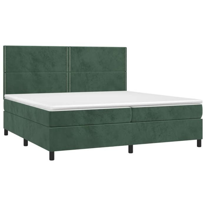 Maison Exclusive - Sommier à lattes de lit matelas et LED Vert foncé 200x200 cm