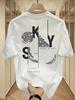 Unisexs Casual Tshirt Sky Lunar Eclipse Graphic Tees Streetwear Cotton Short Sleeve Tops Summer