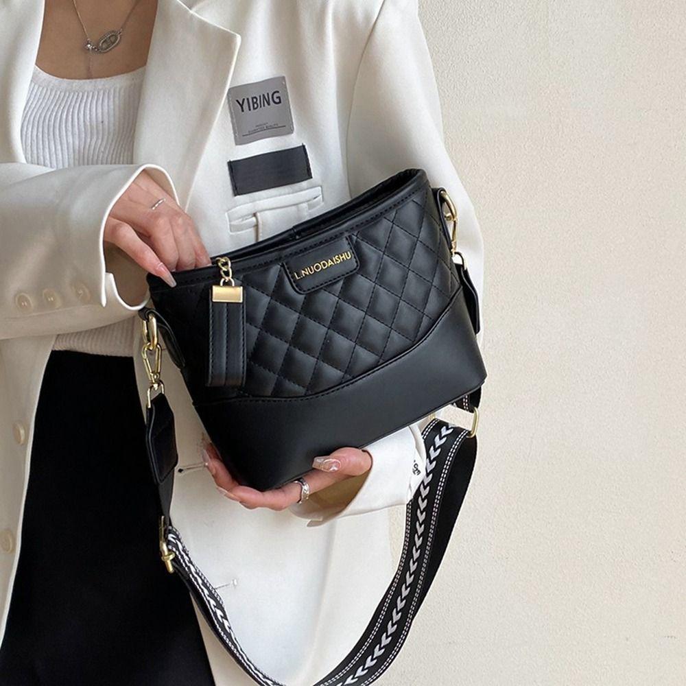 

Lattice Rhombic Lattice Shoulder Bag Pu Leather Underarm Bag Portable Crossbody Bag Outdoor