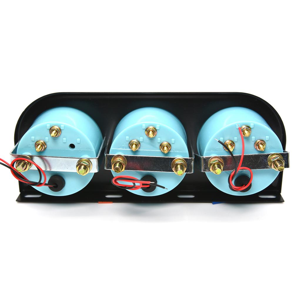 52MM 3 In 1 Volt meter water temp gauge Oil Pressure Gauge Kit Car Fuel Volt Meter Water Temperature Gauge Triple tachometer