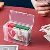 Scatola porta carte in plastica trasparente da 2 pezzi, chiusura a scatto multiuso, bocca larga, facile accesso, organizer trasparente per piccoli oggetti