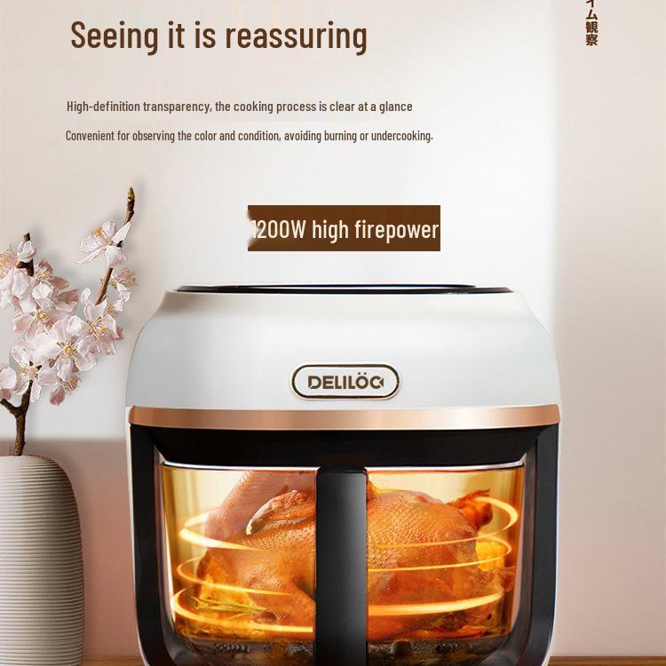 2025 Premium Glass Liner Air Fryer: Large Capacity, Fully Automatic, Multi-functional