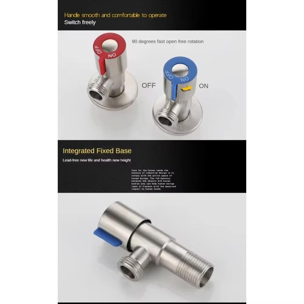 Zawór wlotowy ciepłej i zimnej wody ze stali nierdzewnej Zawory kątowe do napełniania toalety Zlewozmywak Podgrzewacz wody Kran do kuchni Akcesoria łazienkowe