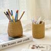 New Rattan-style Round Pen Holder, Flower Arrangement Bucket, Multi-functional Storage Basket, Makeup Brush Storage Tube Box