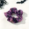Fluffy Hair Scrunchies Halloween Ties, High Elasticity Scrunchies, Soft Stretchy Bands with Ghost Witch Hat Tie Bat Spider Web Design,