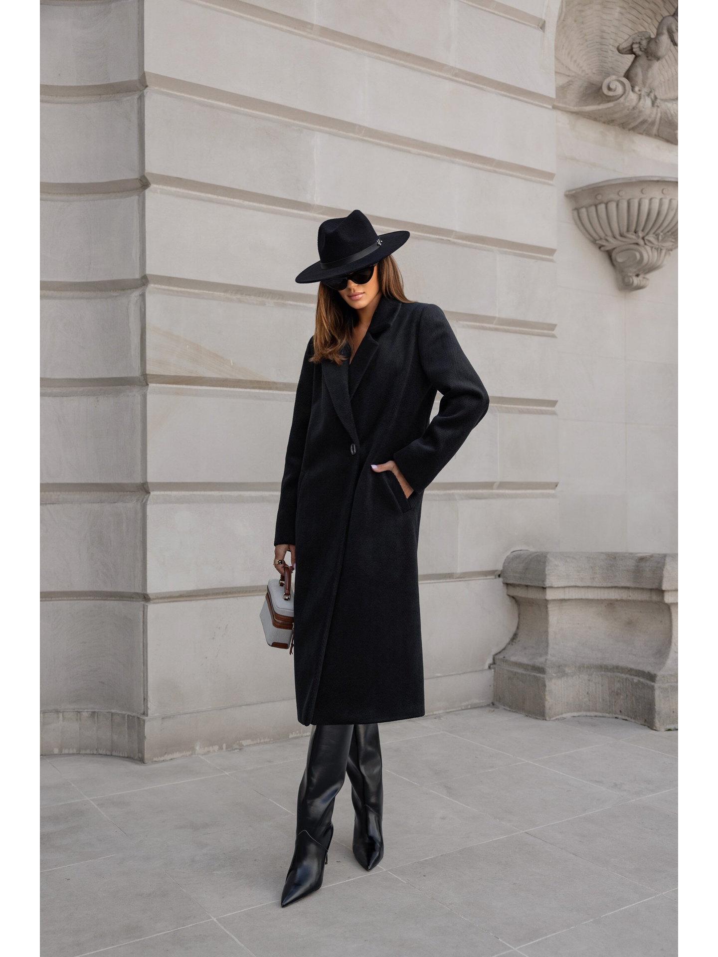 2024 Бестселлер Женское Зимнее Простое Однотонное Шерстяное Пальто Средней Длины с Длинным Рукавом M