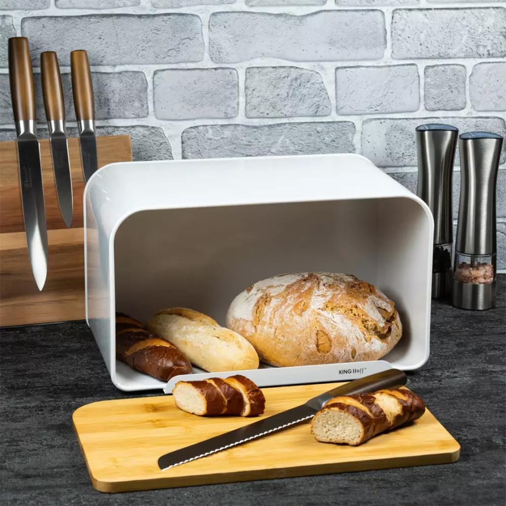 KINGHOFF KH-1072 WHITE BREAD BOX WITH BOARD