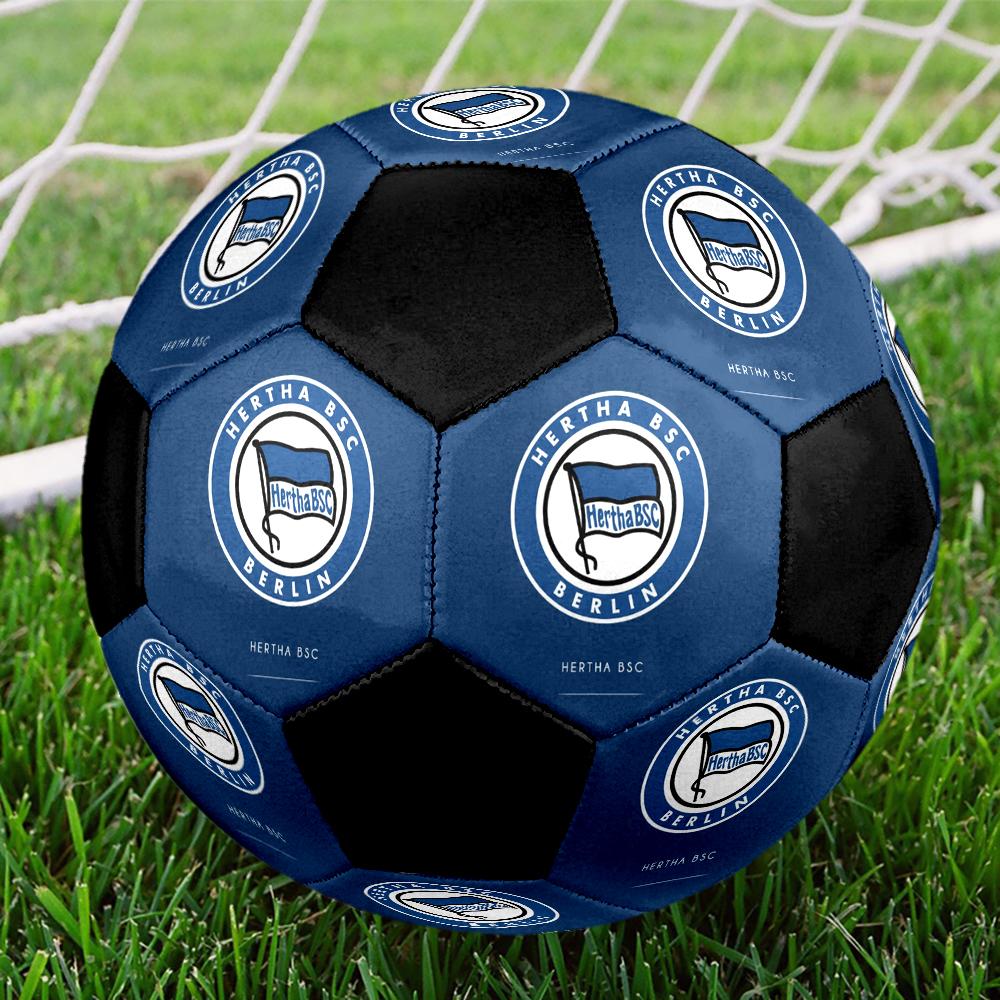 Hertha Bsc 9 Indoor Soccer Ball Colorful Machine Stitched PVC Size 5 Team Training Competition Ready Durable High-Bounce Cool Sports Gift