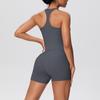 Set Yoga da Donna Transfrontaliero con Spalline Sottili, Vita Alta, Top che Scopre la Schiena e Pantaloncini Aderenti