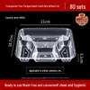 HANDUNYOU Disposable 4-Compartment Transparent Takeaway Boxes (80 Pcs)