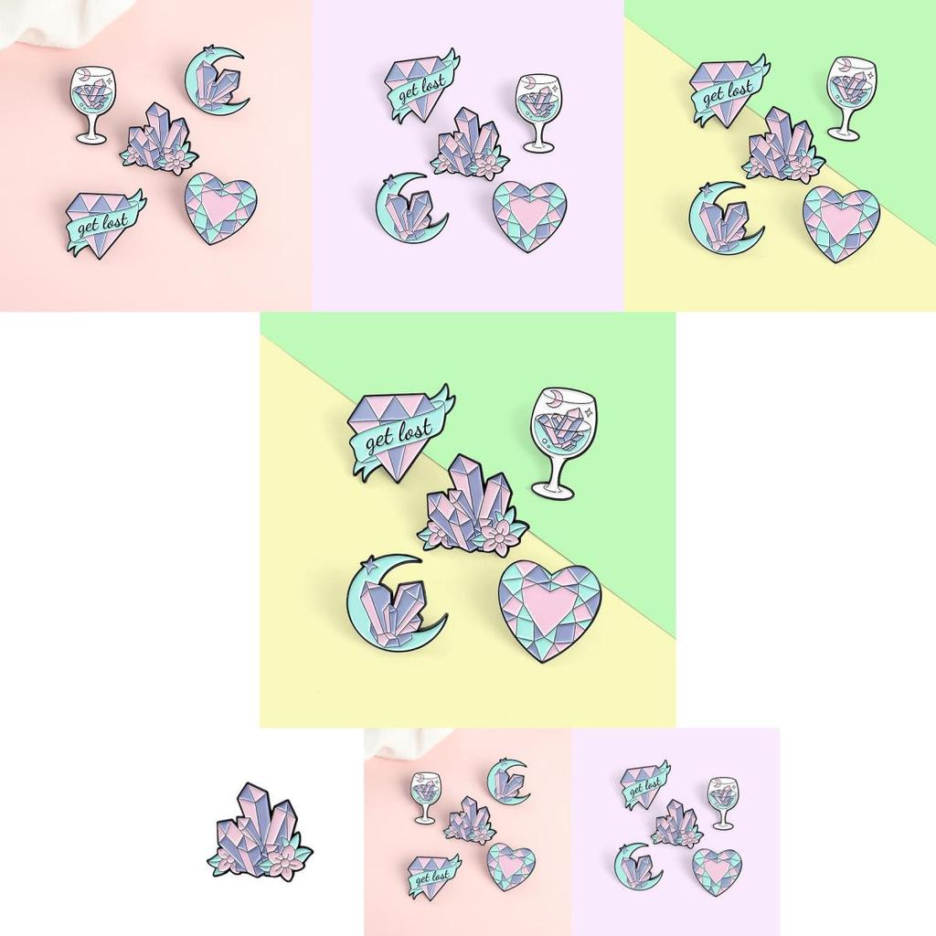 Unique Cartoon Gem Letter Heart Shaped Enamel Brooch For Men And Women Stylish Accessory