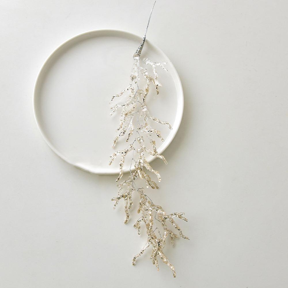 Realistic Glitter Christmas Branches Acrylic Xmas Tree Hanging Ornament  Holiday Party