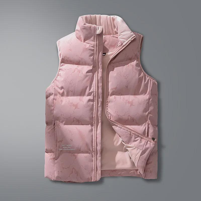 Unisexová bunda bez rukávů v korejském stylu - Velká velikost Podzim/Zima Trendy Vesta z bílého kachního peří