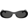 MIU MIU Logo Acetat Oval Sonnenbrille Damen Sonnenbrille Schwarz 710731