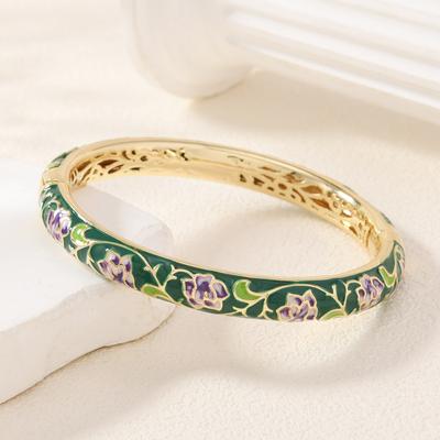Twisted Floral Enamel Macaron Multi-color Hollow Bracelet
